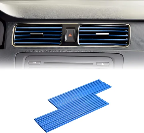 20 tiras decorativas de salida de aire acondicionado para automóvil, moldura en forma de U, accesorios brillantes para el interior del automóvil,