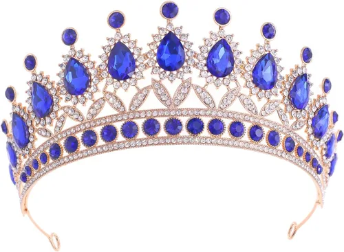 Miniatura 11 de FORSEVEN Tiaras y coronas de cristal para mujer – Boda y fiesta de cumpleaños, corona de princesa, accesorios para el cabello – Diadema de diamantes