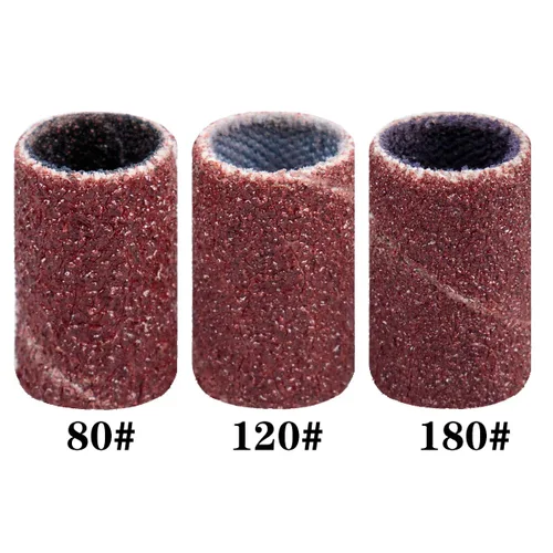 Miniatura 2 de Subay Juego de 6 brocas profesionales para arte de uñas, bandas de lijado de 3/32 pulgadas, 300 unidades #80#120#180 para acrílico, uñas de gel