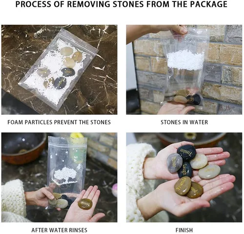 Miniatura 9 de BigOtters 25 piedras inspiradoras - Piedras de aliento con palabras grabadas para meditación, decoración de oficina en casa y cumpleaños, regalos