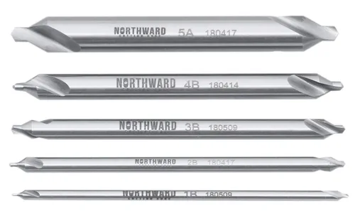 Miniatura 6 de Accusize - Juego de brocas centrales largas, #1-#5, 3/64"-3/16", 5-Pc, M2 HSS, 3560-1001 4.0 in OAL, Acero de Alta Velocidad M2, Estilo Liso