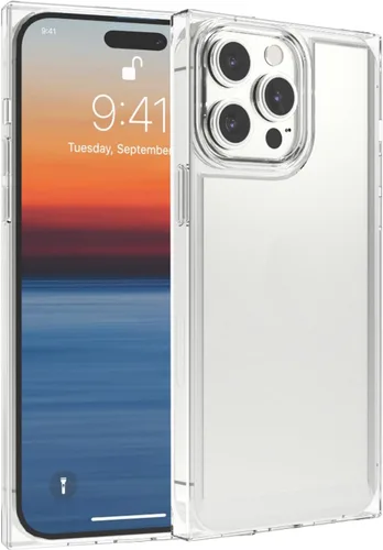 Miniatura 7 de Funda transparente con borde rectangular compatible con iPhone12 Pro Max de 6.7 pulgadas, cubierta transparente HD con esquinas mejoradas, cojín