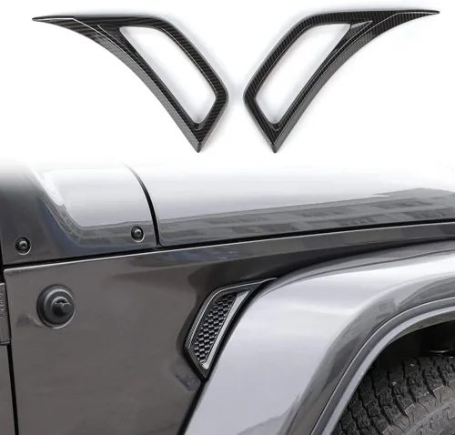Miniatura 11 de Voodonala para Jeep JL Adorno de salida de aire acondicionado lateral para Jeep Wrangler JL JLU Gladiator JT maletero 4xe, Plata brillante (cromo)