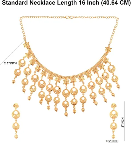 Miniatura 4 de Efulgenz Indian Style Bollywood Fashion Gold Tone Wedding Bridal Tassel Choker Collar Necklace Earrings Jewelry Set