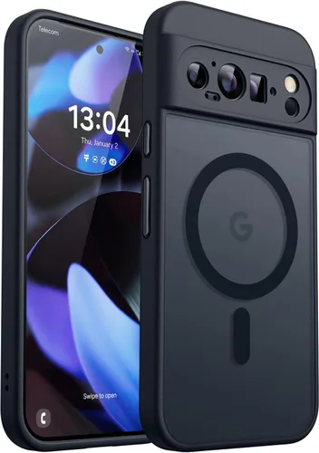 CANSHN Funda magnética para Google Pixel 9 Pro XL (6.8 pulgadas), mejorada [protección completa de la cámara] [compatible con Magsafe] [mate