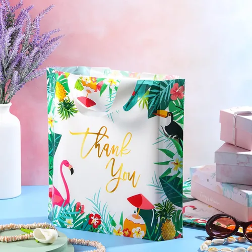 Miniatura 4 de Weewooday 100 bolsas de plástico con asa de lazo suave para tiendas minoristas, boutiques, recuerdos de fiesta, bodas, duchas, bolsas de regalo