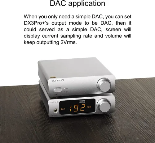 Miniatura 8 de Topping DX3pro+ LDAC Amplificador de auriculares - ES9038Q2M XU208 NFCA Bluetooth5.0 Decodificador de audio USB/Opt/Coaxial DAC AMP Pre amplificador