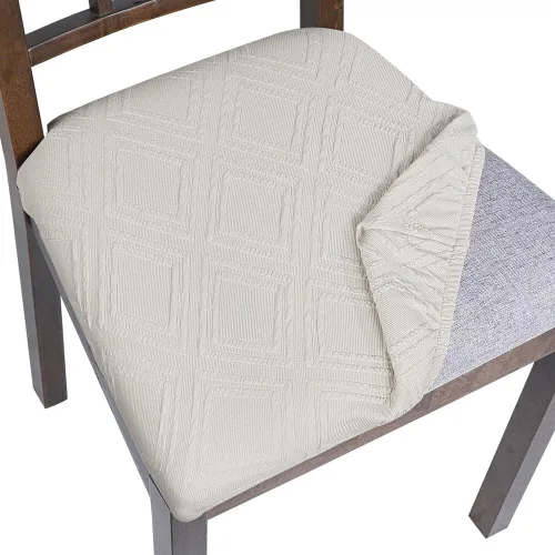 Miniatura 29 de SearchI Fundas de Asiento para Sillas de Comedor Elásticas con Estampado Juego de 6 Fundas de Asiento de Silla, Protector de Cojín de Silla Tapizada