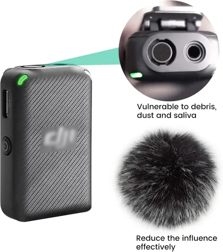 Miniatura 4 de Paravientos de micrófono protector contra viento compatible con micrófono de solapa inalámbrico DJI MIC, cubierta peluda (paquete de 2)