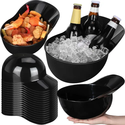 Miniatura 10 de Tanlade Casco de béisbol de plástico grande de 72 onzas, cuencos de béisbol, cuencos para aperitivos, helado, postre para trabajadores de Rojo