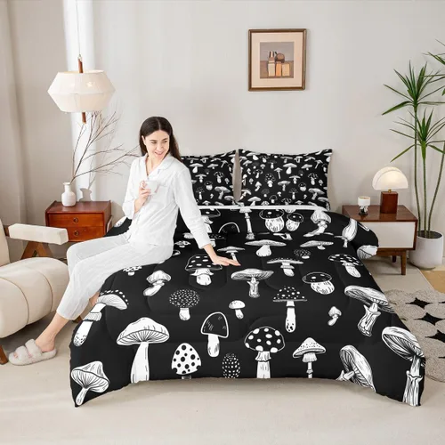 Miniatura 14 de Juego de edredón estampado de ovejas, juego de ropa de cama vintage de granja para niños, niñas, mujeres, adultos, parejas, ovejas, juego de edredón