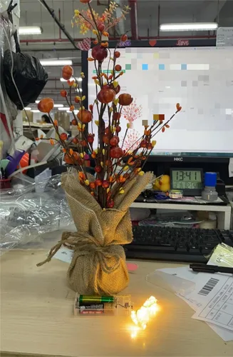 Miniatura 7 de Ganeen 2 piezas de decoración de mesa de árbol de otoño iluminado de Acción de Gracias LED de 18 pulgadas, mini centro de mesa de otoño, calabaza