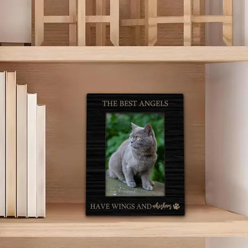 Miniatura 4 de Marco de fotos de 5 x 7 pulgadas para regalo conmemorativo de gatos, marco de fotos de condolencias de mascotas, regalos conmemorativos de gatos por