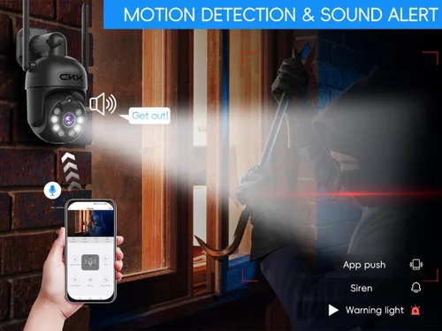 Miniatura 7 de 【Vista de 360°】Sistema de Seguridad Inalámbrico 3K, 4 piezas de cámaras PTZ de 5MP para interior y exterior, cámara WiFi para exterior, sistema