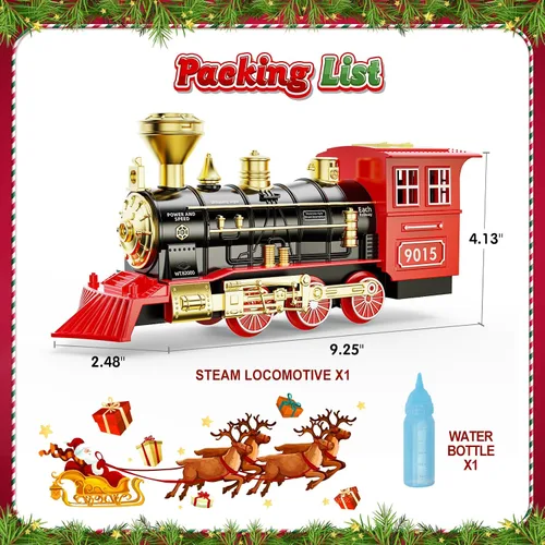 Miniatura 6 de Hot Bee - Juego de tren de juguete con locomotora de vapor, humo, luces y sonidos, para niños de 3, 4, 5, 6, 7 años en adelante