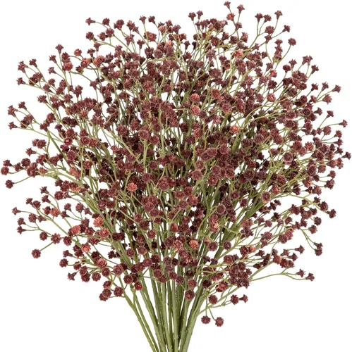 Paquete de 10 flores artificiales de aliento de bebé, 3 ramas, flores de plástico falsas de gypsophila, arreglo floral para boda, decoración del