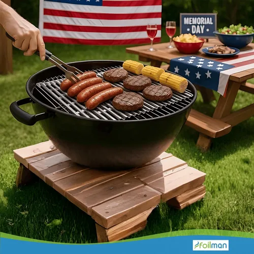 Miniatura 7 de Foilman Revestimientos de aluminio desechables de alta resistencia, hojas de cocina antiadherentes de 12 x 20 pulgadas para barbacoa, protegen