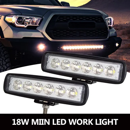 Miniatura 8 de AUXTINGS 6 pulgadas 15 cm 18 W Mini Luz de Trabajo LED Ultra Delgada, Luz de Punto LED, Luces de Conducción 12 V 24 V, Luces Antiniebla Todo Terreno