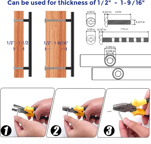 Miniatura 4 de Ravinte Manijas de gabinete de 10 pulgadas de latón cepillado para cajones, tiradores de acero inoxidable para gabinetes de cocina, tiradores