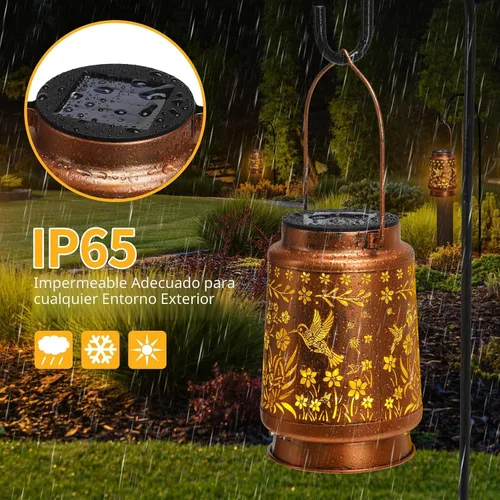Miniatura 5 de Faroles solares de colibrí para exteriores, impermeables, decoración de jardín, luz LED de metal, regalos de cumpleaños para mujeres, mamá, regalos