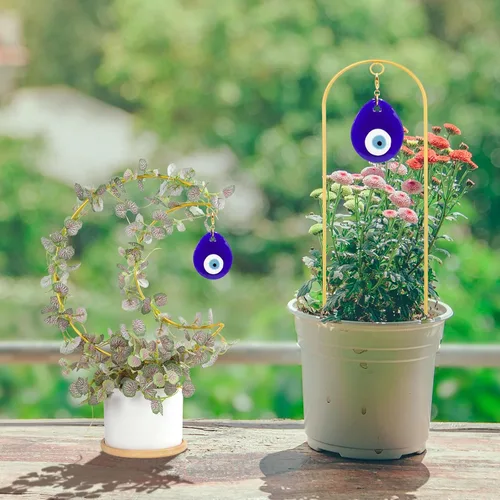Miniatura 2 de Paquete de 2 enrejados pequeños para plantas en maceta, estacas de soporte de metal dorado para plantas trepadoras de interior, accesorios