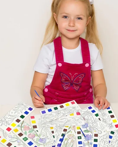 Miniatura 9 de Vileafy Libro de pintura de acuarela de flores de primavera para adultos y niños, pintura sin desorden con actividad artística acuática, diversión