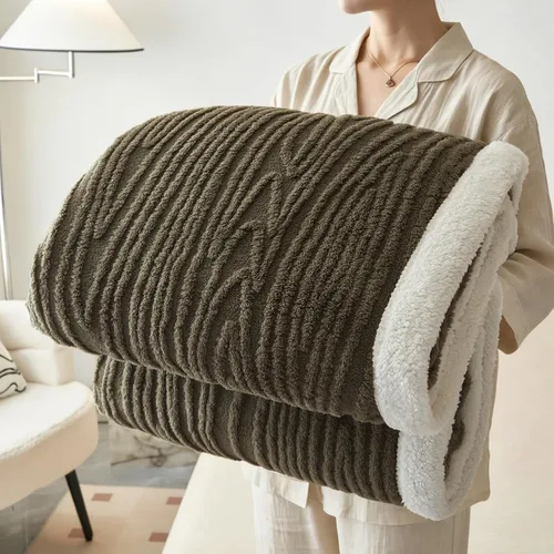 Miniatura 9 de PU MEI Manta Sherpa para sofá de 60 x 80 pulgadas, manta de forro polar mullida, suave y acogedora para cama, manta gruesa y cálida para todas
