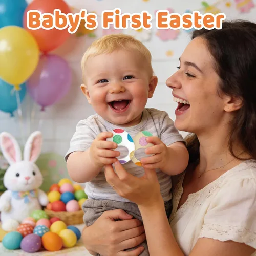 Miniatura 6 de Huevos de Pascua juguetes de dentición para bebés, rellenos esenciales de cesta de silicona para bebés, bebés y niños pequeños, regalo de relleno