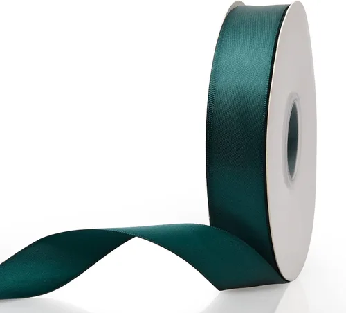Miniatura 66 de Cinta de satén de doble cara verde manzana de 1-1/2 x 50 yardas, rollos de cinta de tela de alta densidad de color sólido, ideal para envolver