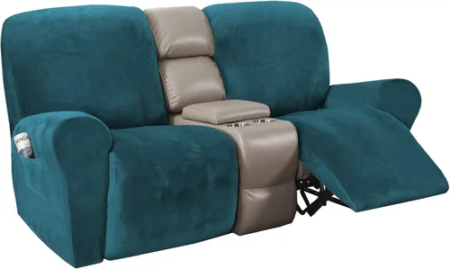 Miniatura 29 de H.VERSAILTEX Fundas elásticas de terciopelo para sillón reclinable, fundas para silla reclinable estilo de 4 piezas, funda para sillón reclinable