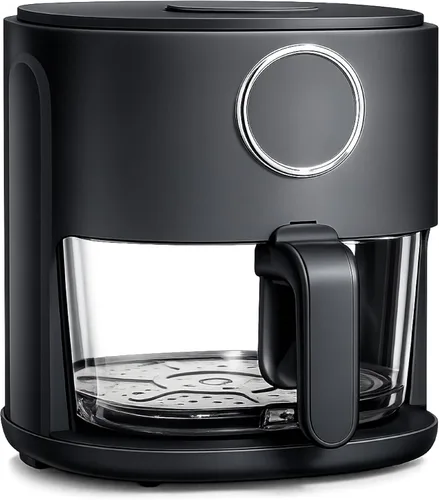 COOK WITH COLOR Colorida freidora de aire de 4 cuartos de galón de 1200 W: cesta de vidrio, apta para lavavajillas, temporizador de 60 minutos, 6