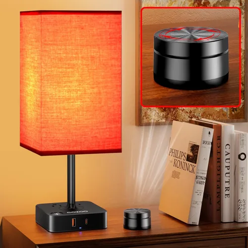Miniatura 19 de Lámpara de mesa regulable cozoo USB para mesita de noche y escritorio con 2 puertos de carga USB (A+C) y 2 tomas de corriente, lámpara de mesita
