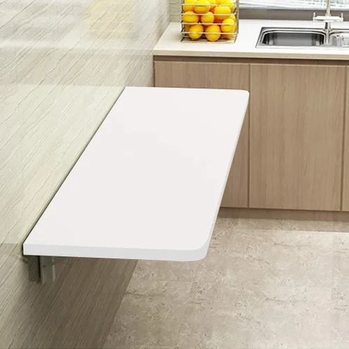 Miniatura 3 de Mesa plegable flotante invisible montada en la pared, banco de trabajo, escritorio de computadora, mesa de comedor, para estudio, sala de estar