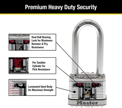 Miniatura 5 de Master Lock M5XDLJ Magnum Candado de Servicio Pesado con Llave, 1 Paquete