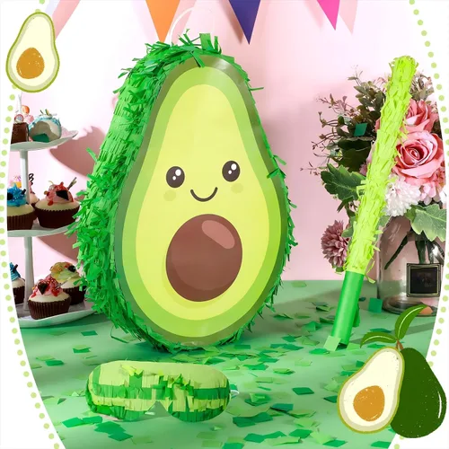 Miniatura 3 de Sratte Decoraciones de piata de aguacate, 16 x 11 x 3 pulgadas, piñata de aguacate con palo para revelación de género, baby shower, fiesta