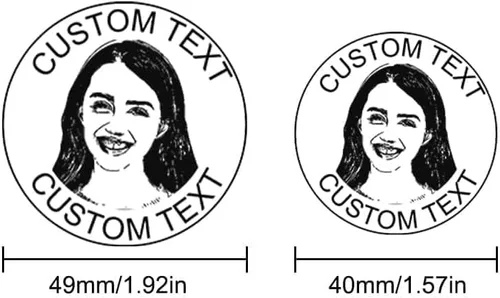 Miniatura 7 de Sellos personalizados autoentintados, sellos de fotos personalizados para retratos con cara y texto, suministros de oficina, negocios, sello