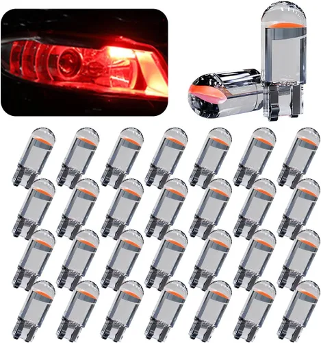 Miniatura 9 de Paquete de 30 bombillas LED para coche 194, 0.36W 12V T10 6000K luces interiores, bombillas LED COB 168 2825 W5W cuña, reemplazo universal para luz