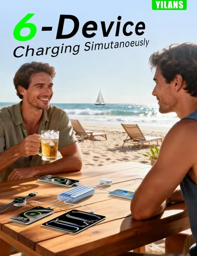 Miniatura 3 de Portable Charger,50000mAh Power Bank Built-in Cable, 22.5W PD USB C In & Out Fast Charging, External Battery Pack with 6 Output & 2 Input, Travel