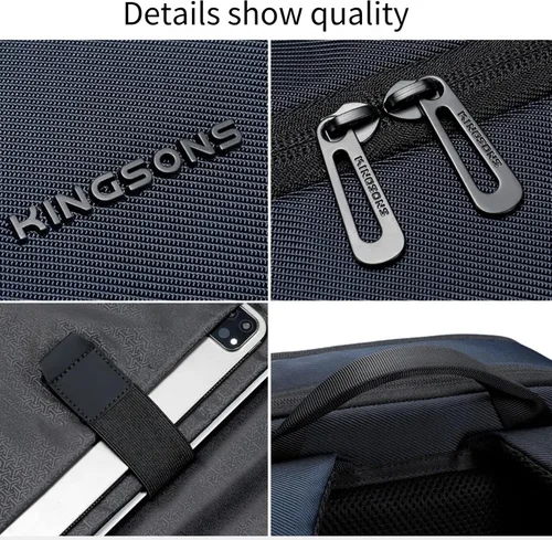 Miniatura 6 de Kingsons Mochila con compartimento para laptop de 15.6 pulgadas para hombres, mochila de negocios delgada y duradera para el trabajo, viajes