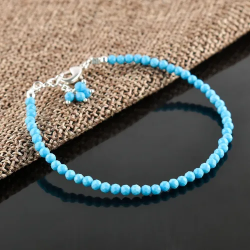 Miniatura 10 de Natural Gemstone Micro Beads Dainty Bangle Bracelet, Handmade Birthstone Jewelry, Healing Chakra Crystals, Silver Plated 8 inch, Birthday Gift for