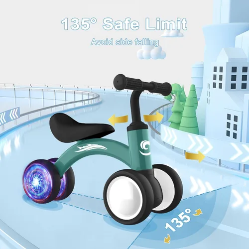 Miniatura 5 de Gamfeiny Colorful Lighting Baby Balance Bike Toys for 1 Year Old Boy Girl Gifts, 10-36 Month Toddler Balance Bike, No Pedal 4 Silence Wheels & Soft