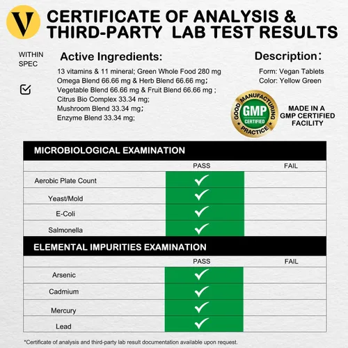 Miniatura 6 de Multivitamínico vegano de alimentos integrales con hierro, multivitamínico diario para hombres y mujeres, multivitaminas metiladas, complejo B