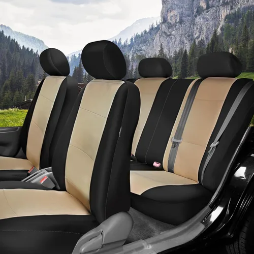 Miniatura 7 de FH Group Juego completo de fundas de neopreno impermeables para asiento de automóvil, de tres filas y 7 plazas, listas para bolsa de aire