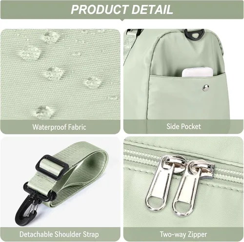 Miniatura 4 de Weekender Gym - Bolsas de lona para mujer con neceser, A-verde