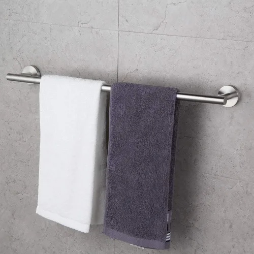 Miniatura 6 de GERZWY Barra para toallas de baño de 24 pulgadas, de acero inoxidable cepillado, estilo contemporáneo, montaje en pared para baño y cocina