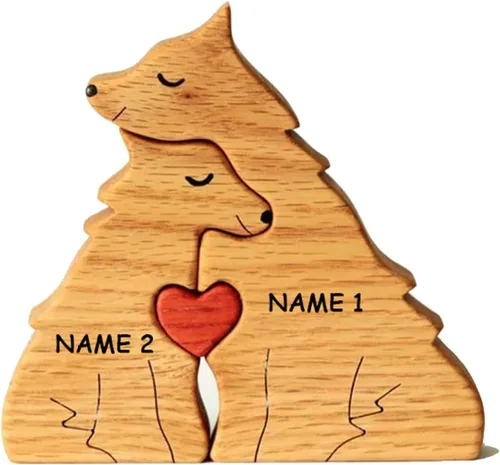 Miniatura 3 de Rompecabezas de madera de lobo personalizable, pieza decorativa de roble para decoración del hogar y miembro reflexivo, 3