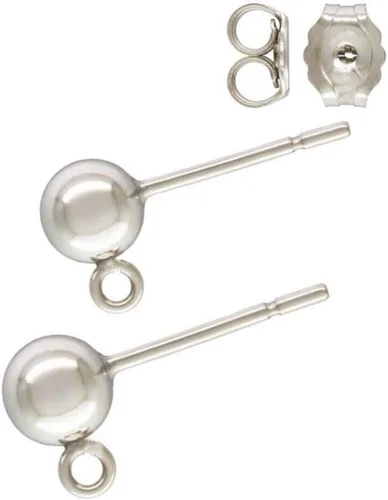 Miniatura 13 de Adabele 40 aretes hipoalergénicos de 0.157 in, anillo cerrado de bola de 0.157 in, 40 piezas en la parte trasera de tuerca chapada en oro amarillo