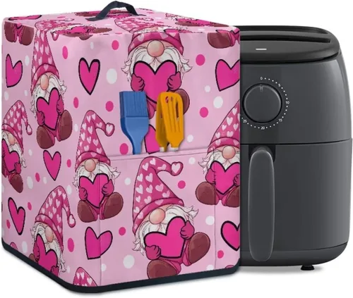 Miniatura 17 de Air Fryer Oven Dust Cover with Handle and Pocket, Easy Cleaning Electric Appliance Cover, Brown Flower Flor marrón (Brown Flower)