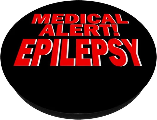 Miniatura 2 de Alerta médica de alerta contra la epilepsia de seguridad, regalo PopSockets agarre y soporte para teléfonos y tabletas, Negro