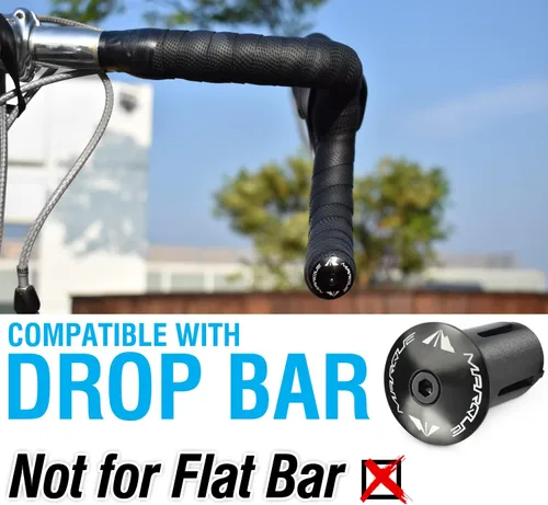 Miniatura 2 de MARQUE Alloy ENZ - Tapones para manillar de bicicleta de carretera, extremos de barra de mango de aluminio, tapones para barras de caída, tapas